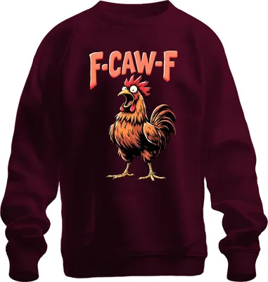 Immagine prodotto di F CAW-F Funny Rooster Cartoon Farm Gift Vintage Humour Unisex Felpa Pullover, Borgogna, XL