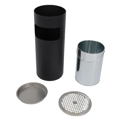 Image de 15L poubelle d'extérieur avec cendrier,avec seau intérieur,inox,verticale,extérieur,immeuble de bureaux,hôtel et jardin