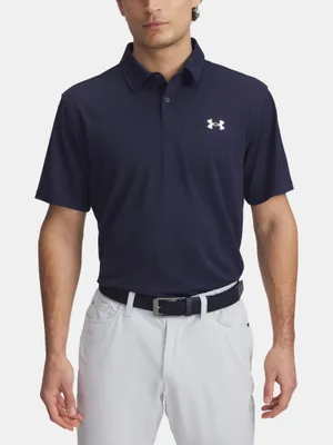 Image de Polo à manches courtes Under Armour Golf Tee To Green Pique, bleu, 2XL, homme, bleu, 2XL
