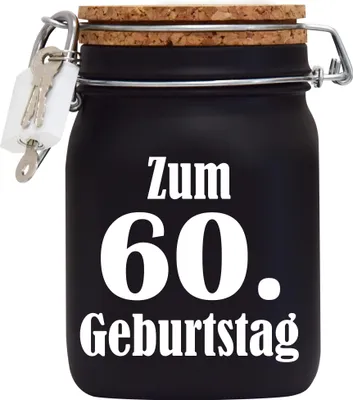 Produktbild von Spardose Geld Geschenk Ideen 60. Geburtstag Schwarz Größe L 1 Liter