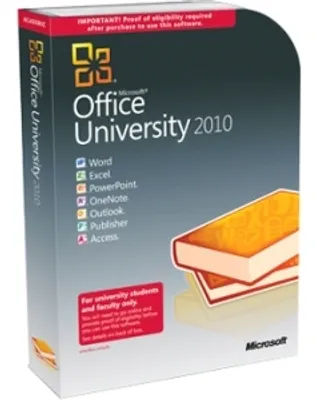 Produktbild von Microsoft Office University 2010 32/64-bit, Service Pack 1, German, 1 Benutzer