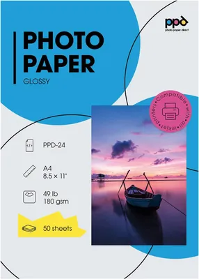 Imagen del producto de Papel fotográfico A4, acabado brillante, 180 g/m², 50 hojas, para fotografías