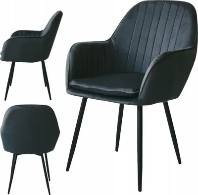 Obrázek produktu pro Ekspand | Velurové křeslo BL208 Queen - Tmavě šedé - Čalouněné - Moderní design - Vysoký komfort