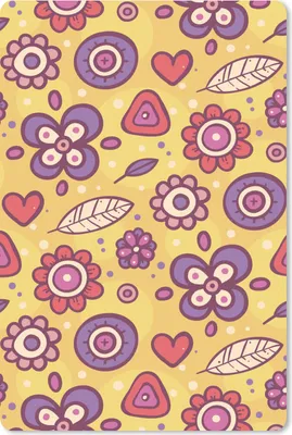 Produktbild von MuchoWow® Mauspad Mousepad Muster - Blumen - Lila - Orange 18x27 cm - Mousepads - Maus Mat - Pad - Mausunterlage