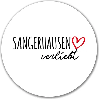 Produktbild von Huuraa Aufkleber Sangerhausen verliebt 10cm rund Sticker Geschenkidee
