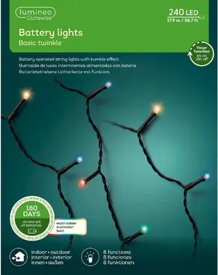 Produktbild von Lumineo LED Lichterkette 240 Lichter bunt Batterie Timer Außen
