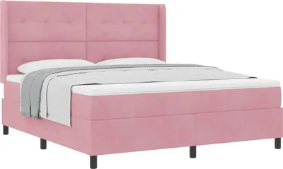 Immagine prodotto di Letto a molle con materasso Rosa 180 x 200 cm Velluto