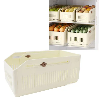 Image de Bac de rangement télescopique, polyvalent, extensible, empilable, bac de rangement pour armoire, garde-manger, placard