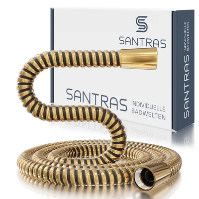 Produktbild von SANTRAS® Duschschlauch aus Kunststoff 1/2" in Gold - 2,00 m Brauseschlauch