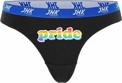Produktbild von Damen Thong Slip - Boxer-0051-woman-black-h-M - schwarz - M - hinten - pride GAY LSBTQ - lustiges Motiv - Spruch - Unterwäsche - Unterhose - Freizeit - lustig