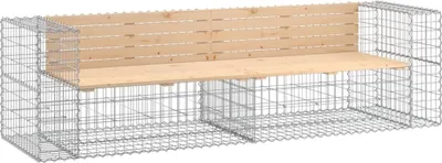 Obrázok produktu pre Záhradná lavica gabiónový dizajn 244x71x65,5 masívna borovica