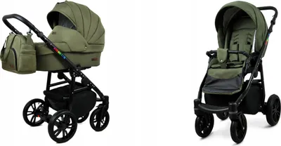 Produktbild von BabyLux® Color Lux | 2in1 Kinderwagen Set | Olive | Kombikinderwagen | Kinderwagenset | Buggy +