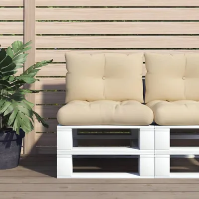 Produktbild von "2026 MODERNE"Gartenbankauflage - CLORIS - Palettenkissen 2-tlg. - modernes Design - Sitzkissen/Polsterauflage - Beige Stoff DE184470 - Gartenmöbelauflagen