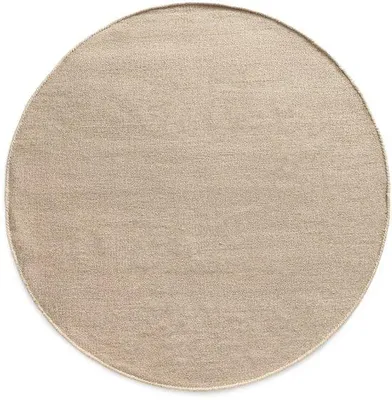 Image de Tapis rond en laine Unyqoos®, couleur beige, dimensions 300 cm – à poils ras, robuste, design naturel