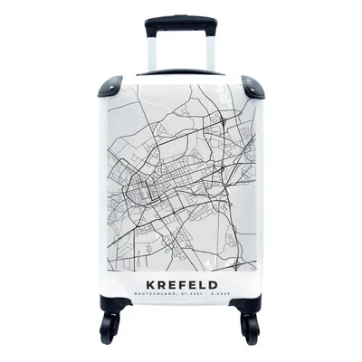 Produktbild von MuchoWow® Koffer Handgepäck Trolley Rollkoffer Kleine Reisekoffer mit 4 Rollen - Deutschland- Krefeld - Stadtplan - Karte - Cabin Size < 55x40x23 cm & 55x40x20 cm - Fotokoffer - Kabinenkoffer - Boardgepäck - Reise-Box - Reisekoffer - Reisegepäck - Koffer mit Bild - Trolley für Kinder