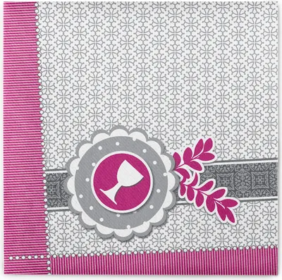 Produktbild von Sovie HORECA Serviette Kelch-Taube in Pink aus Linclass® Airlaid 40 x 40 cm, 50 Stück - Kommunion/Konfirmation Taufe