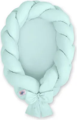 Image de Cocon 2 en 1 pour bébé tressé vert menthe