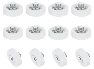 12 Laufrollen 19 mm Kunststoff M6 Gewinde flach für Schubladen