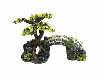 Produktbild von Nobby Aquariendekoration Brücke mit Bonsai mit Pflanzen