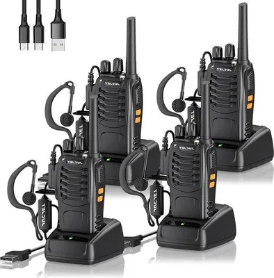 Immagine prodotto di Ricaricabile, radio a lungo raggio, 16 canali, torcia a LED, nera