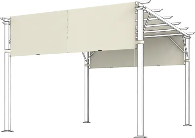 Produktbild von Ersatzdach für Pergola mit UV-Schutz, Sonnensegel für Terrassenüberdachung für 3 x 3 m Pavillon, Cremeweiß, Polyester
