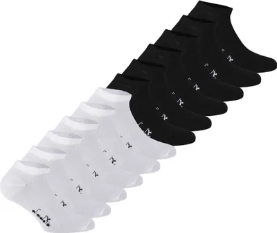 Produktbild von Diadora Uni Sneaker Socken, 12er Pack - Sportsocken, Mercerisierte Baumwolle, Logo, einfarbig Schwarz/Weiß 39-42