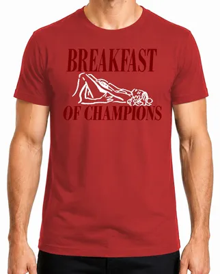 Produktbild von Breakfast Of Champions Lustig Zweideutig Humor Erwachsenenhumor Herren T-Shirt, Rot, XL