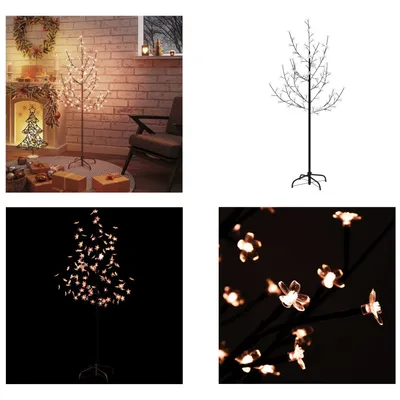 Immagine prodotto di vidaXL Albero decorativo a LED con fiori di ciliegio, luce bianco caldo, 84 LED, 120 cm - Albero a LED - Alberi a LED - Albero decorativo a LED - Alberi decorativi a LED