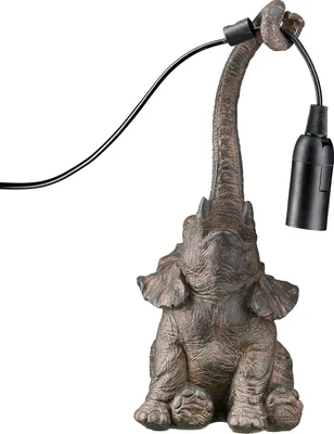 Produktbild von Gilde Tischleuchte, Elefant,  Elefante , Kunstharz, braun, VE 2, L. 13 cm, B. 12 cm, H. 28 cm Höhe: 28.00 cm Breite: 11.50 cm Tiefe: 12.50cm  59400