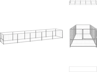 Produktbild von vidaXL Hundezwinger Silbern 5 m² Stahl -  Hundezwinger & -ausläufe