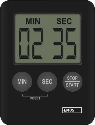 EMOS Digitaler Küchentimer, Kurzzeitmesser, Eieruhr, Kitchen Timer mit Alarm und Magnet, schwarz, E0