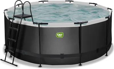 Produktbild von EXIT Black Leather Pool ø360x122cm mit Filterpumpe - schwarz