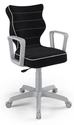 Obrázok produktu pre Kreslo pre deti a tínedžerov, ergonomická stolička k písaciemu stolu, vhodné pre výšku 159-188 cm, farba: sivá (odtieň "Jasmine 01")