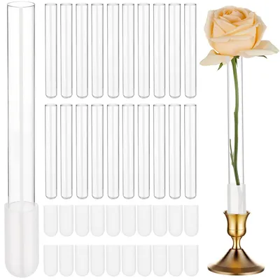 Productafbeelding van 24 Transparante Glazen Testbuisjes - Voor Bloemenarrangementen