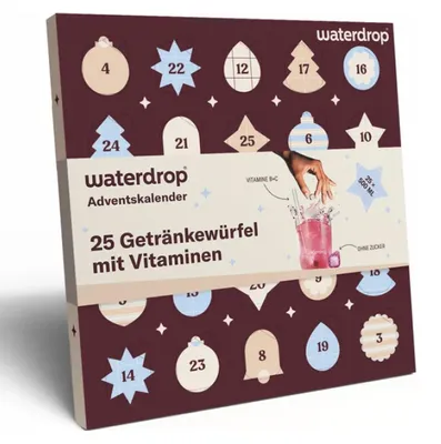 Produktbild von waterdrop® Adventskalender 2026 - Getränkepulver zuckerfrei - 25 Türchen