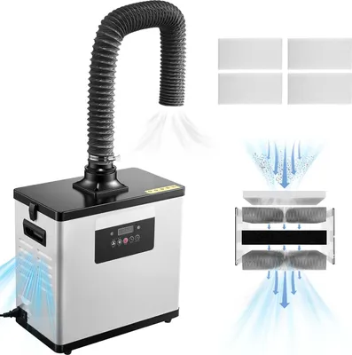 Immagine prodotto di Aspiratore per fumi di saldatura - Sistema di aspirazione fumi - Filtro 3 in 1 - 510 m³/h - 10 livelli - Motore brushless e telecomando - Per saldatura, incisione laser e stampa 3D