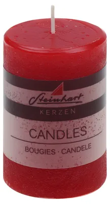 Produktbild von Stumpenkerze "Raureif" Rubin Rot 80/58 mm