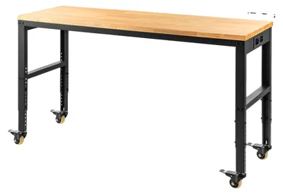 Obrázek produktu pro Pracovní stůl, výškově nastavitelný, robustní konstrukce, rozměry 122 x 61 cm, s kolečky