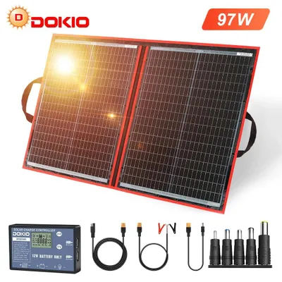 Immagine prodotto di Pannello solare pieghevole e flessibile, portatile, con regolatore a 12V, ideale per campeggio e viaggi