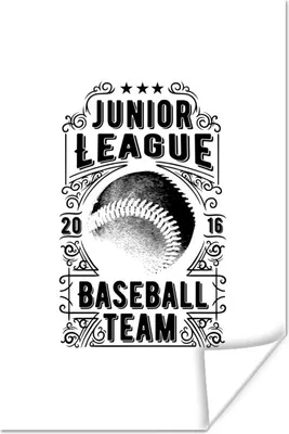 Produktbild von MuchoWow® Poster "Jugendliga, Baseballmannschaft" auf weißem Hintergrund 40x60 cm - Plakate für die Wand - Poster Babyzimmer