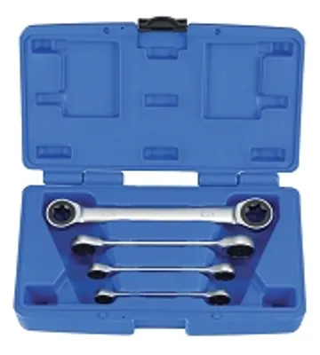 Produktbild von TORX® Doppel-Ratschenringschlüssel-Sätze, 4-tlg. E6-24 (E-Profil) feinverzahnt