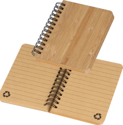 Produktbild von Kleines Notizbuch / mit Spirallbindung und Bambuscover / 160 Seiten ca. A7+