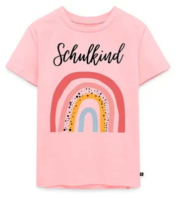 Produktbild von Spreadshirt Einschulung Schulkind Regenbogen Geschenkidee Kinder Premium T-Shirt, 98/104 (2 Jahre), Rosa
