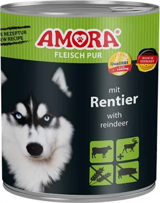 Produktbild von Amora Fleisch Pur Adult Mit Rentier, Adult, Hirsch, 800 g, Zuckerfrei