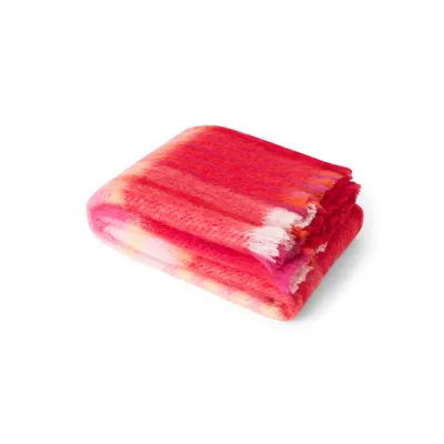 Produktbild von Stackelbergs Plaid-Mohair-Decke Mohair-Wolle Rot L 140 cm B 180 cm