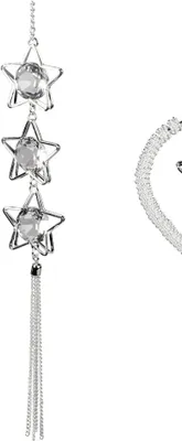 Produktbild von Deko Hänger 3 Sterne mit Kristallsteinen L. 35cm silber Formano W24