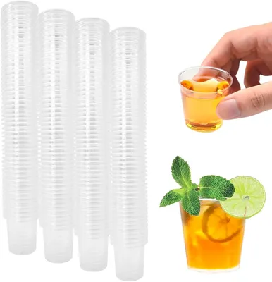 Imagen del producto de Vasos de plástico transparentes, de 20 ml, reutilizables, para fiestas