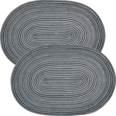 Produktbild von Erwin Müller Tischset Silves" 2er-Pack anthrazit oval: 33x48 cm"
