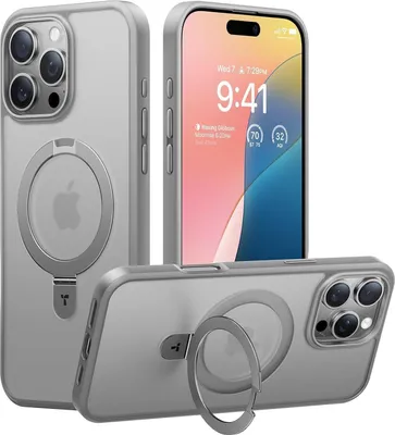 Produktbild von Torras Ostand Series für iPhone 16 Pro Titanium Grey Handyhülle