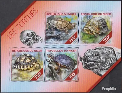 Produktbild von Briefmarken Niger 2014 Mi 2790-2793 Kleinbogen (kompl. Ausg.) postfrisch Schildkröten